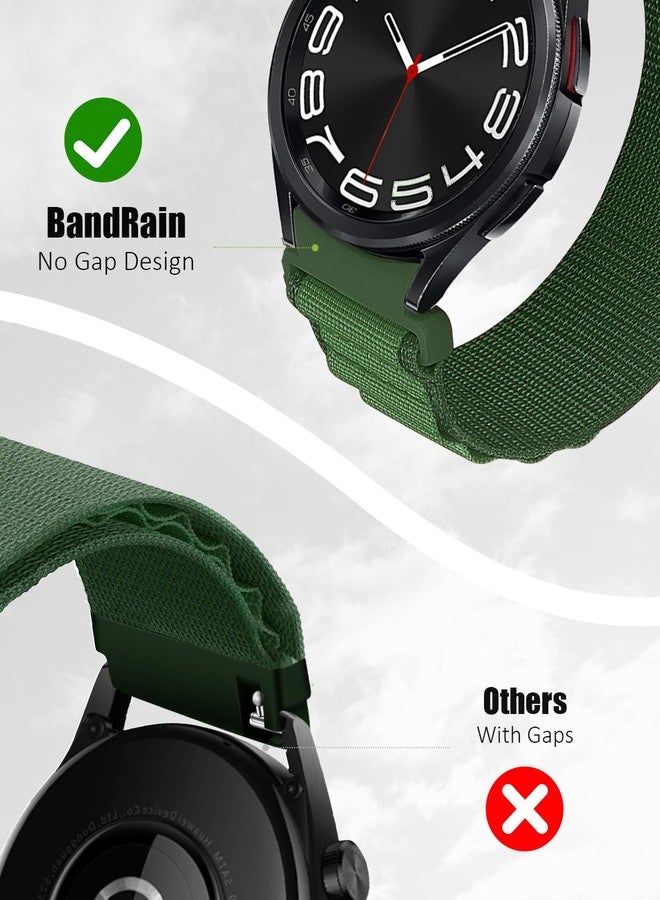 BandRain One Click Alpine Loop Bands Compatible with Samsung Galaxy Watch 7 Band/Galaxy Watch 6 4 5 FE Band 40mm 44mm/Watch 6 4 Classic 47mm 43mm 42mm 46mm/5 Pro 45mm, 20mm No Gap Nylon Sport Strap for Men - Image 3